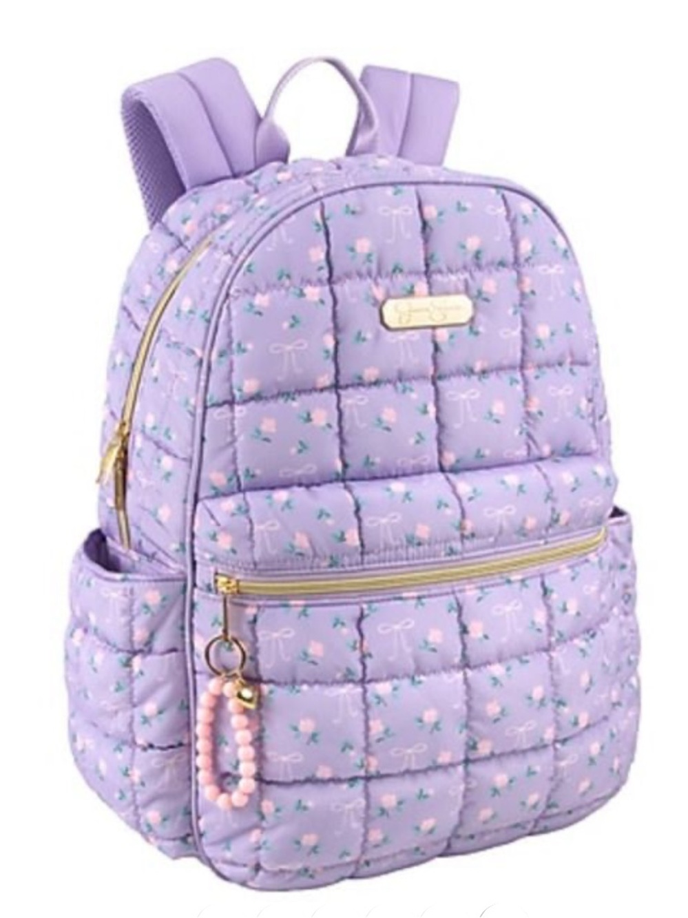 NWT Jessica Simpson quilter purple floral backpack